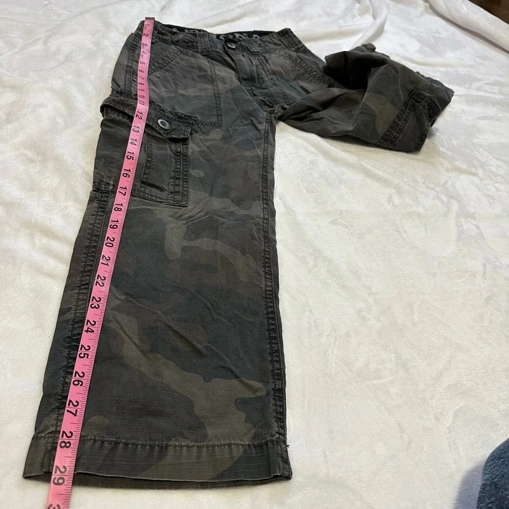 Arizona Jean Co Boys‎ Camo Cargo Pants Size 8 Regular Dark Camouflage Ripstop